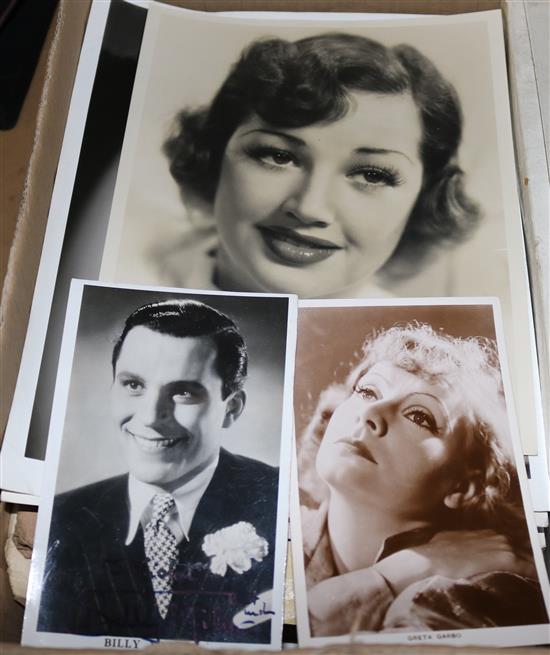 Box of filmstar photographs - some signed